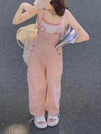 Pink Denim Overalls