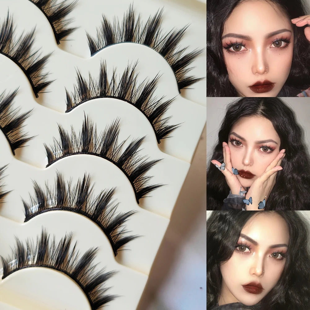 5 Pairs Natural Long Cat Eye False Eyelashes