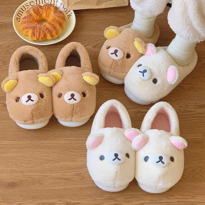 Kawaii Cartoon Bear Cotton Slippers