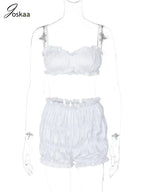 Solid Pleated 2 Piece Set