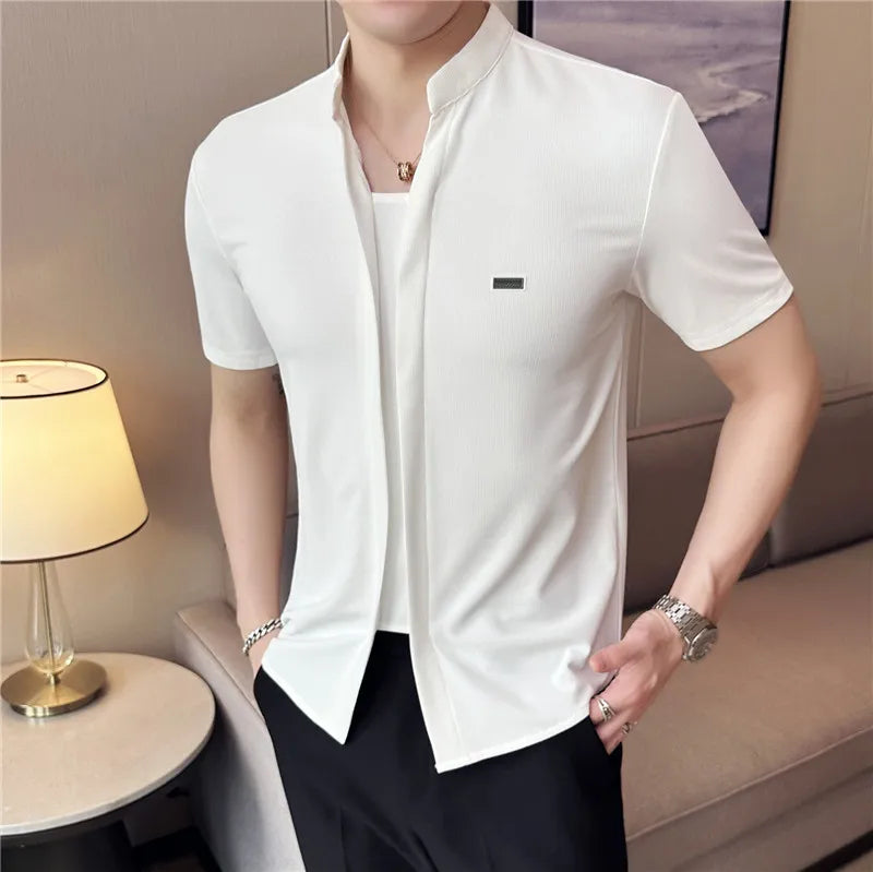 Summer Stand Collar Shirt