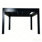 Motorized Retractable Outdoor Gazebo with Louvered Roof, Waterproof, Pressure & UV Resistant