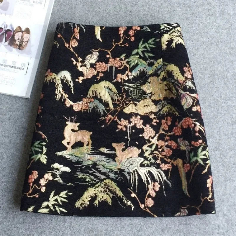 Embroidery A-Line Skirt