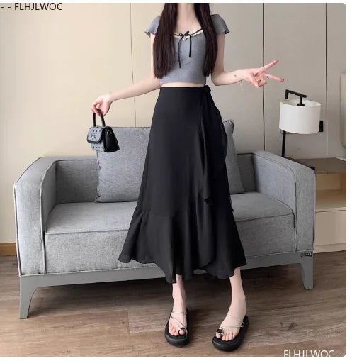 High-Waist Wrap Mini Skirt