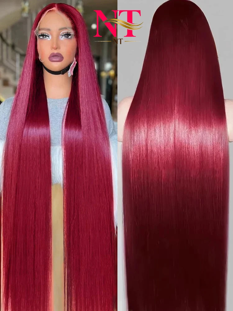 99j Burgundy Lace Frontal Human Hair Wig