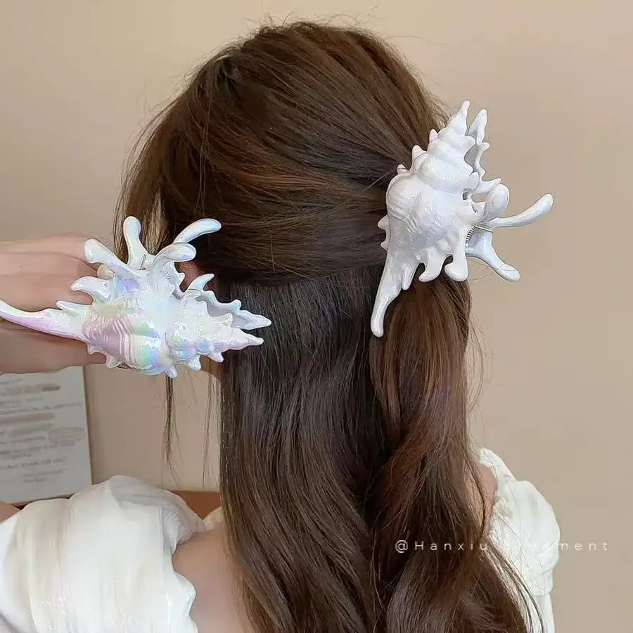 acrylic sea shell hair clip