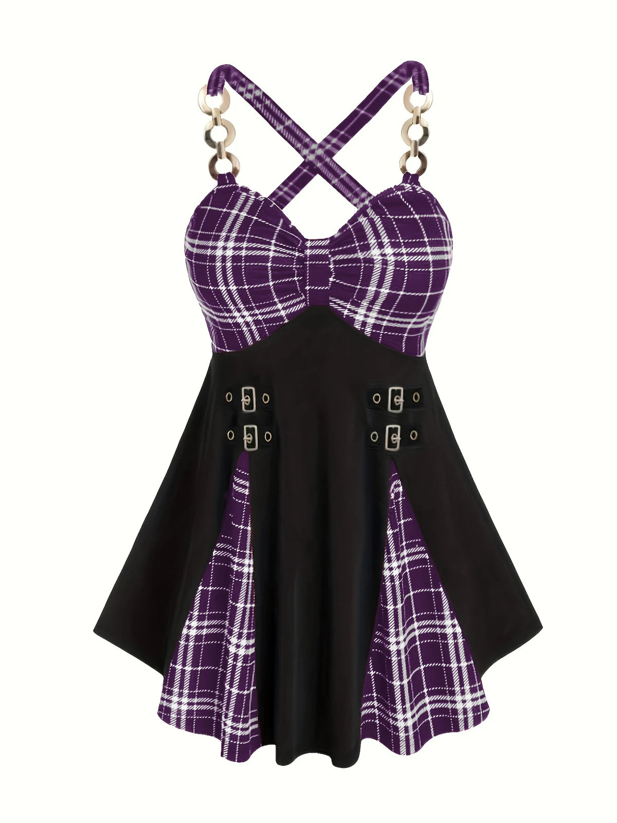 Vintage Checkered Plaid Dress