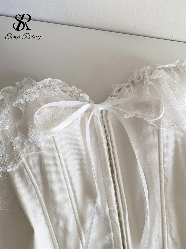 Lace Corset Off Shoulder Top