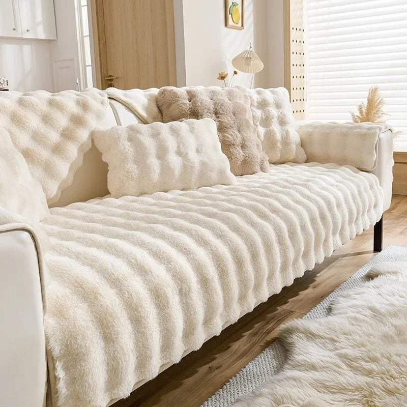 Plush Cushion Padded Non-slip Sofa Cover
