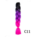 Synthetic 24Inch Long Jumbo Braids Extensions Yaki Straight Braiding Hair Afro Ombre Color Hair