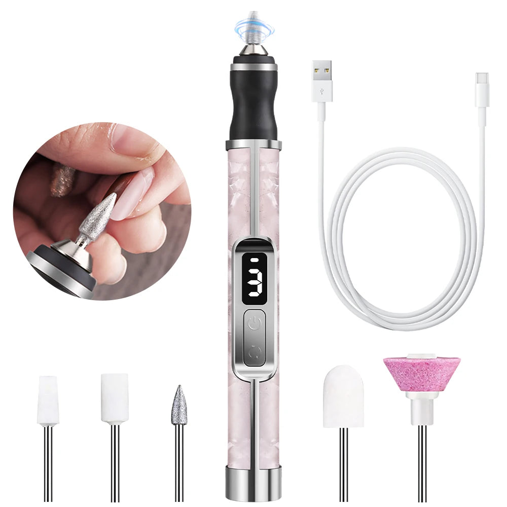 Rechargeable Electric Nail Drill Kit with 3 Modes and LED Display