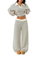 Casual Loose Striped Pants Set