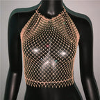 Top sin mangas liso con cuello redondo