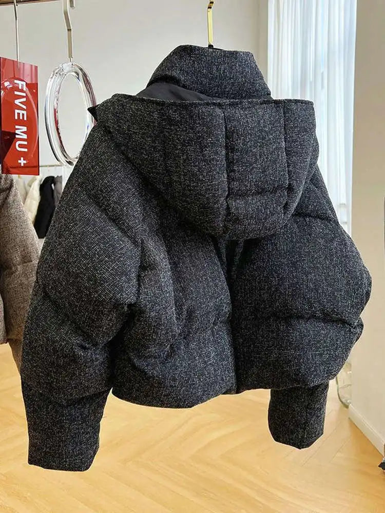 Short Hooded Cotton Jacket