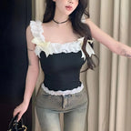 Lace Bow Crop Top