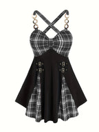 Vintage Checkered Plaid Dress
