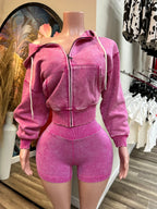 Thick Hooded Sports Shorts Set