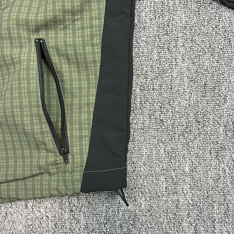 Mesh Checkered Outdoor Coat