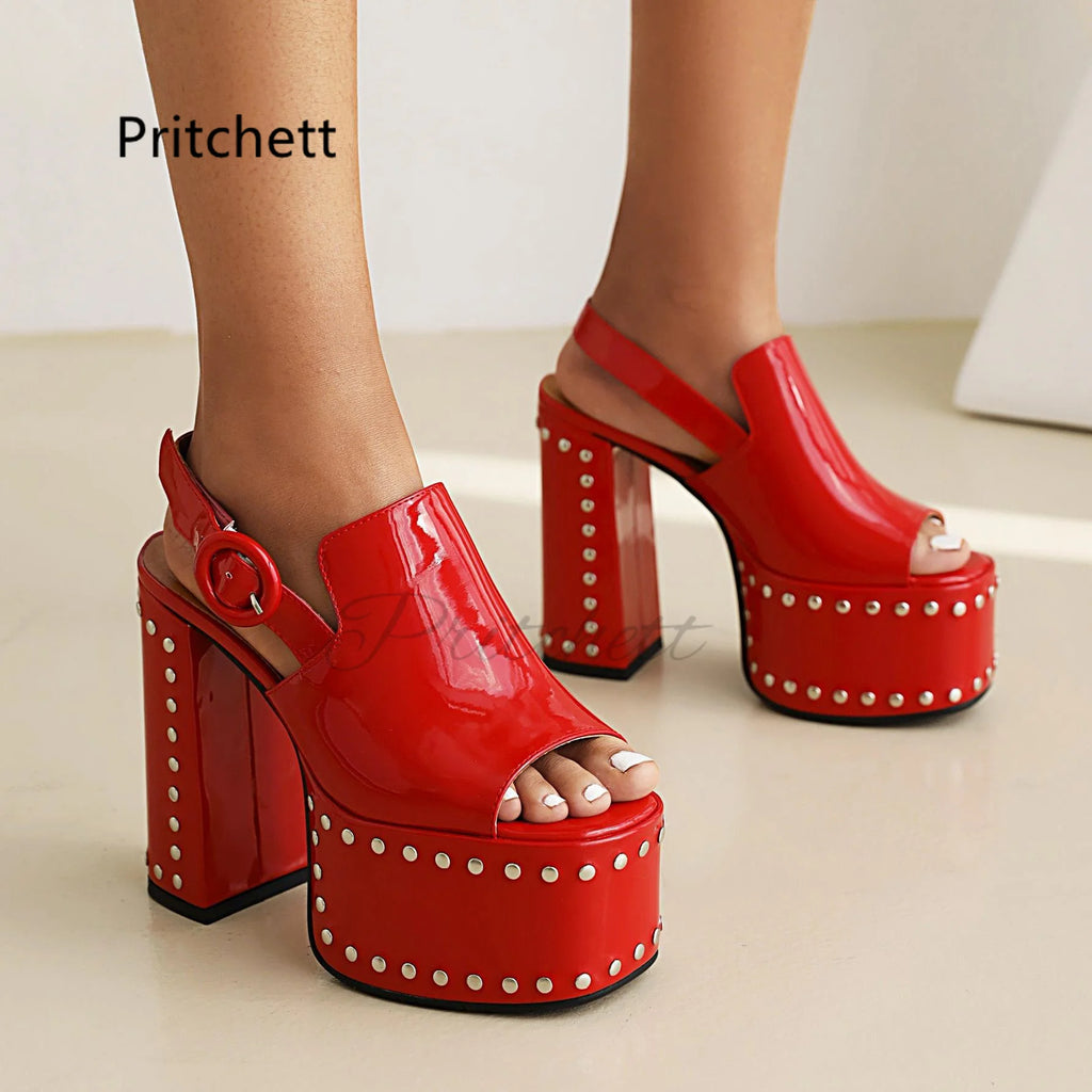 Rivet Chunky High Heels