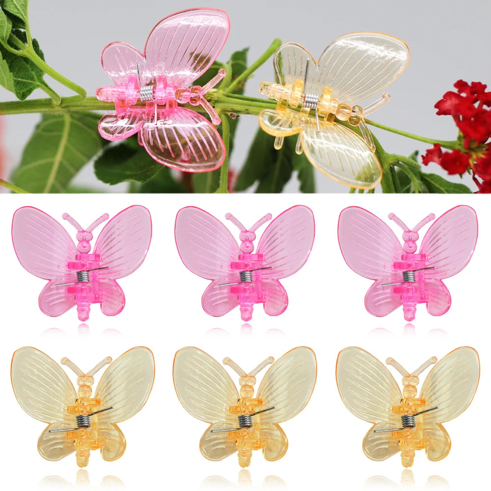 10-800PCS Orchid Clips Butterfly Clamps Garden Plants Vine Climbing Fixed Support Colorful Plastic Ornamental Bonsai Decoration