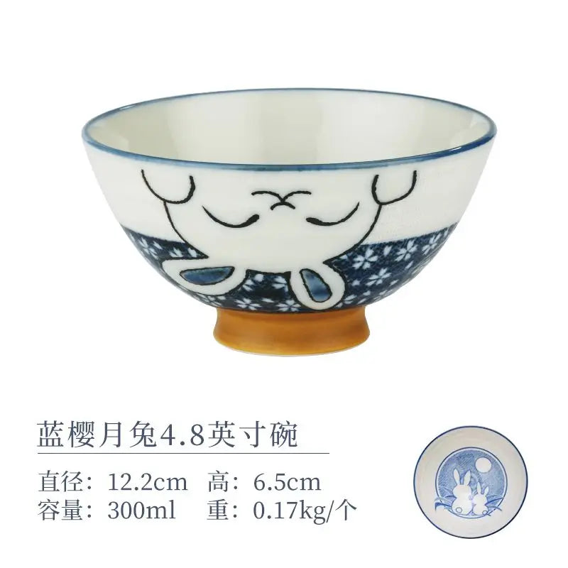 Japanese Cartoon Rabbit Ceramic Bowl