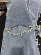 Pantalones Vaqueros de Mujer de Moda Cintura Alta Versátiles Casuales Perforados Rectos Jeans Femeninos Y2k Streetwear Primavera/Verano 2024
