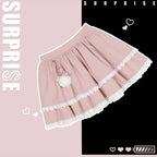Conjunto de top con lazo bordado, cuello oblicuo, contraste de cuero y tirantes + Falda de pastel con encaje empalmado