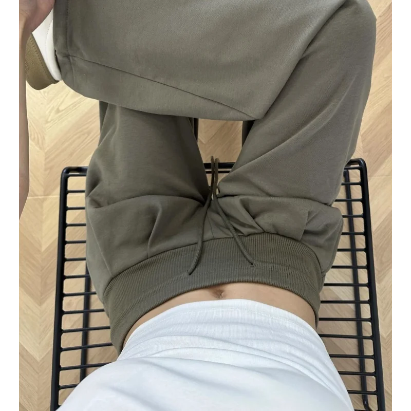 Pantalones casuales estilo holgado de primavera y otoño, cintura baja de gama alta, rectos, ajustados, holgados, de pierna ancha para mujer