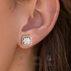 Real Moissanite Square Stud Earrings
