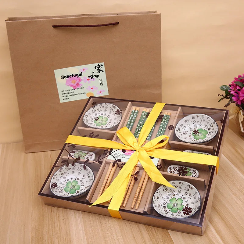 Japanese Style Cherry Blossom Ceramic Sushi Dishes