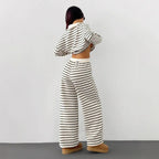 Casual Loose Striped Pants Set