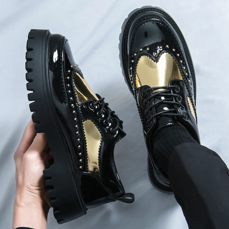 Rivet Thick-Soled Dress Shoes