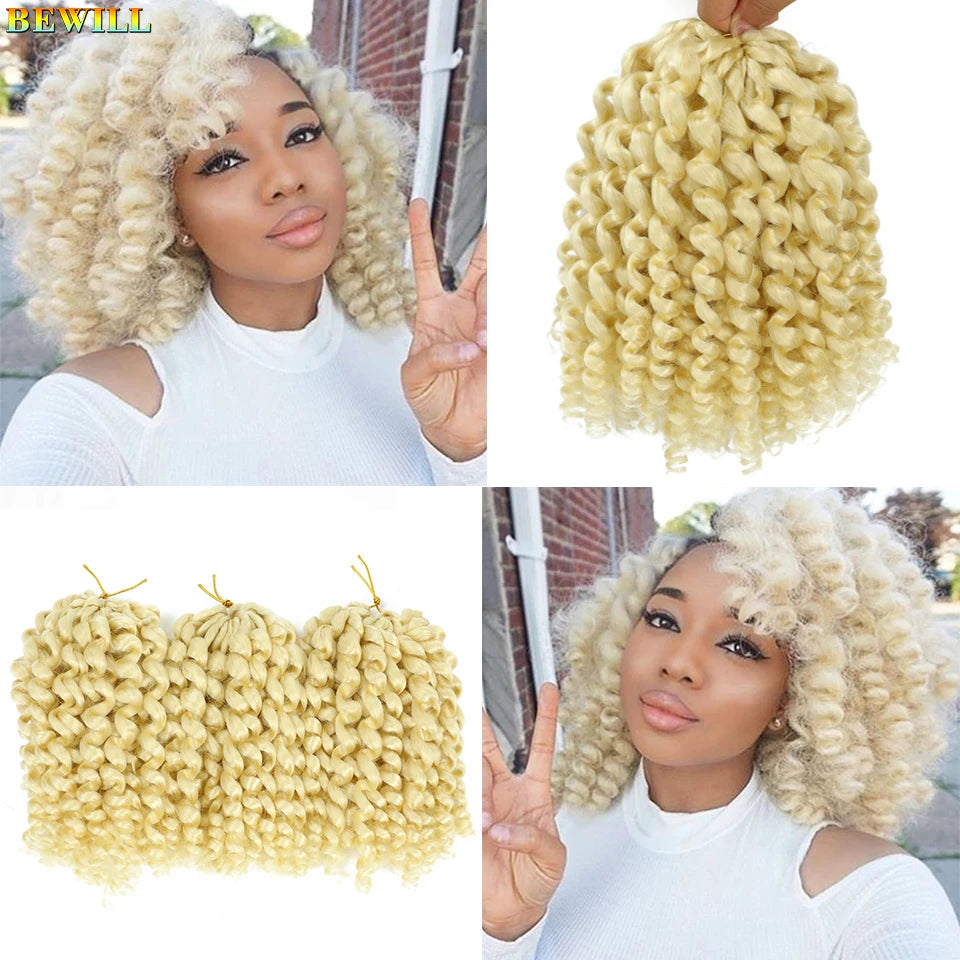 Ombre Jamaican Bounce Wand Curl Crochet Hair 8 inch Short Synthetic Wand Curly Crochet Braids Hair
