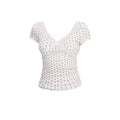 V-neck Lace Stitching Short-sleeved T-shirt