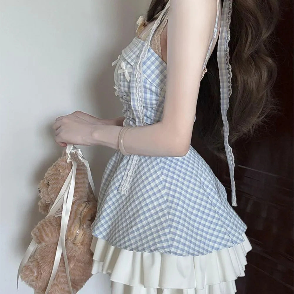 Vestido palabra de honor con lazo