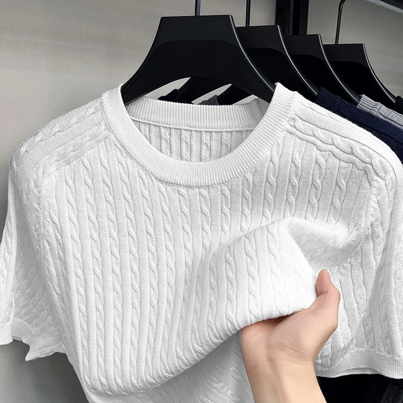 knitted short sleeve tee