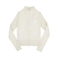 [REコンテナ]Chaqueta de punto con cremallera, cuello alto, color beige liso, estampado con letras bordadas, estilo dulce y atrevido, en stock