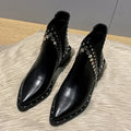 2025 Botines de Mujer Nuevos, Sexy, con Punta Fina, Estilo Punk, Decorados con Remaches, Botas de Caballero para Mujer, Botines Cortos Cálidos y a la Moda para Invierno