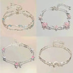 Sparkling Cherry Blossoms Butterfly Bracelet