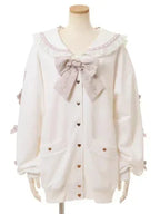 Sudadera japonesa Liz Mine masivamente producida con cuello marinero, lazo de cinta, estilo preppy dulce, Y2K, para mujer, otoño, bonita, oversize