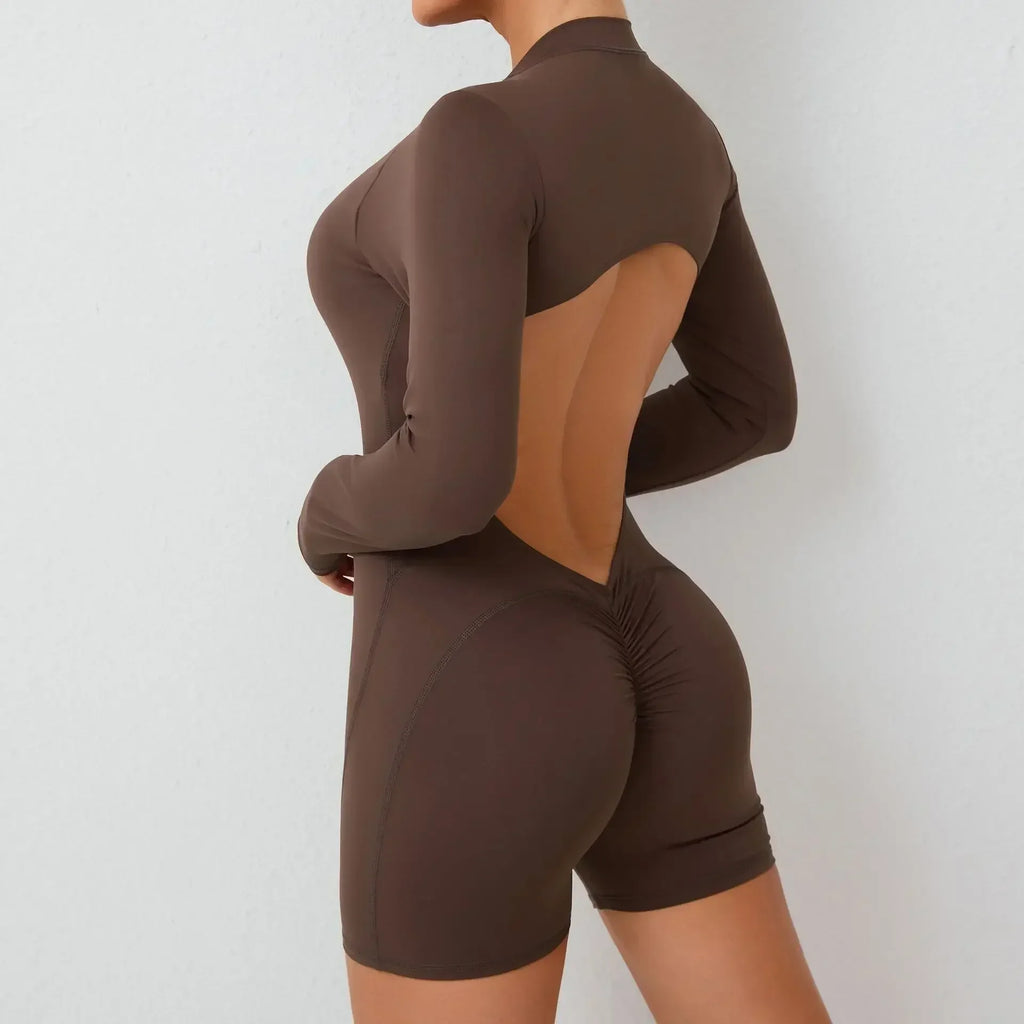 V Back Scrunch One-Piece Romper