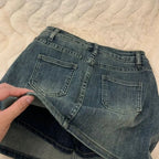 Faded Denim Mini Skirt
