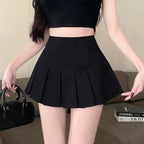 Falda plisada para mujer con lazo, minifalda coreana de moda, falda corta de cintura alta, ropa de calle para mujer, falda de baile, tenis, falda acampanada para mujer.