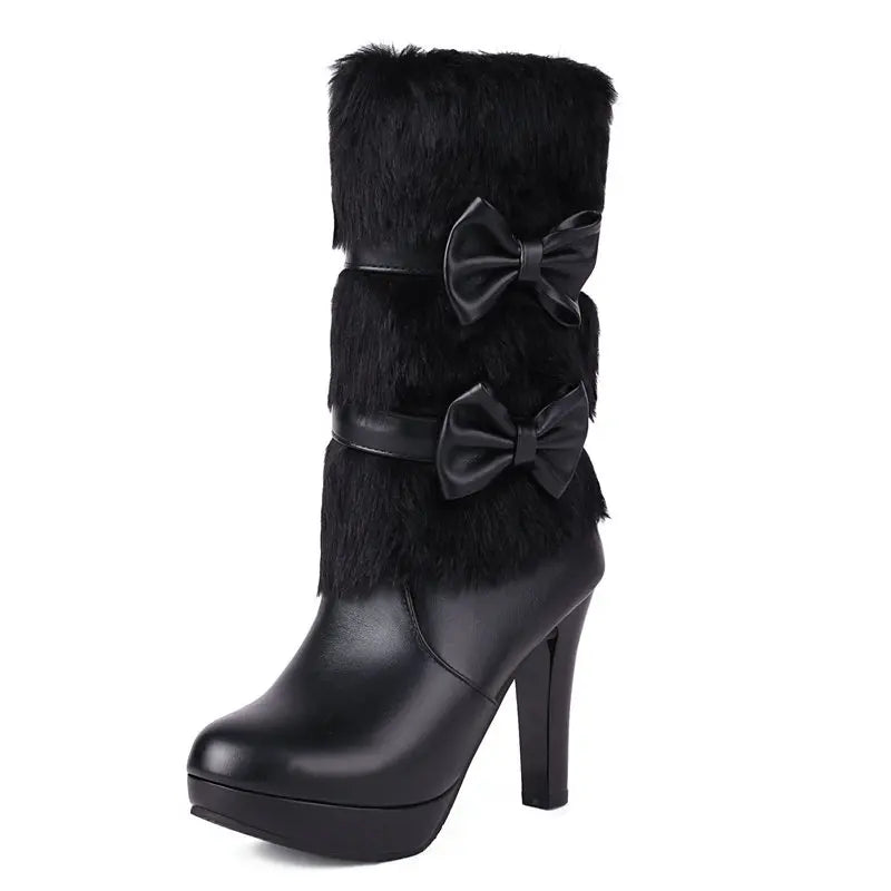 Round Toe Mid Calf Boots