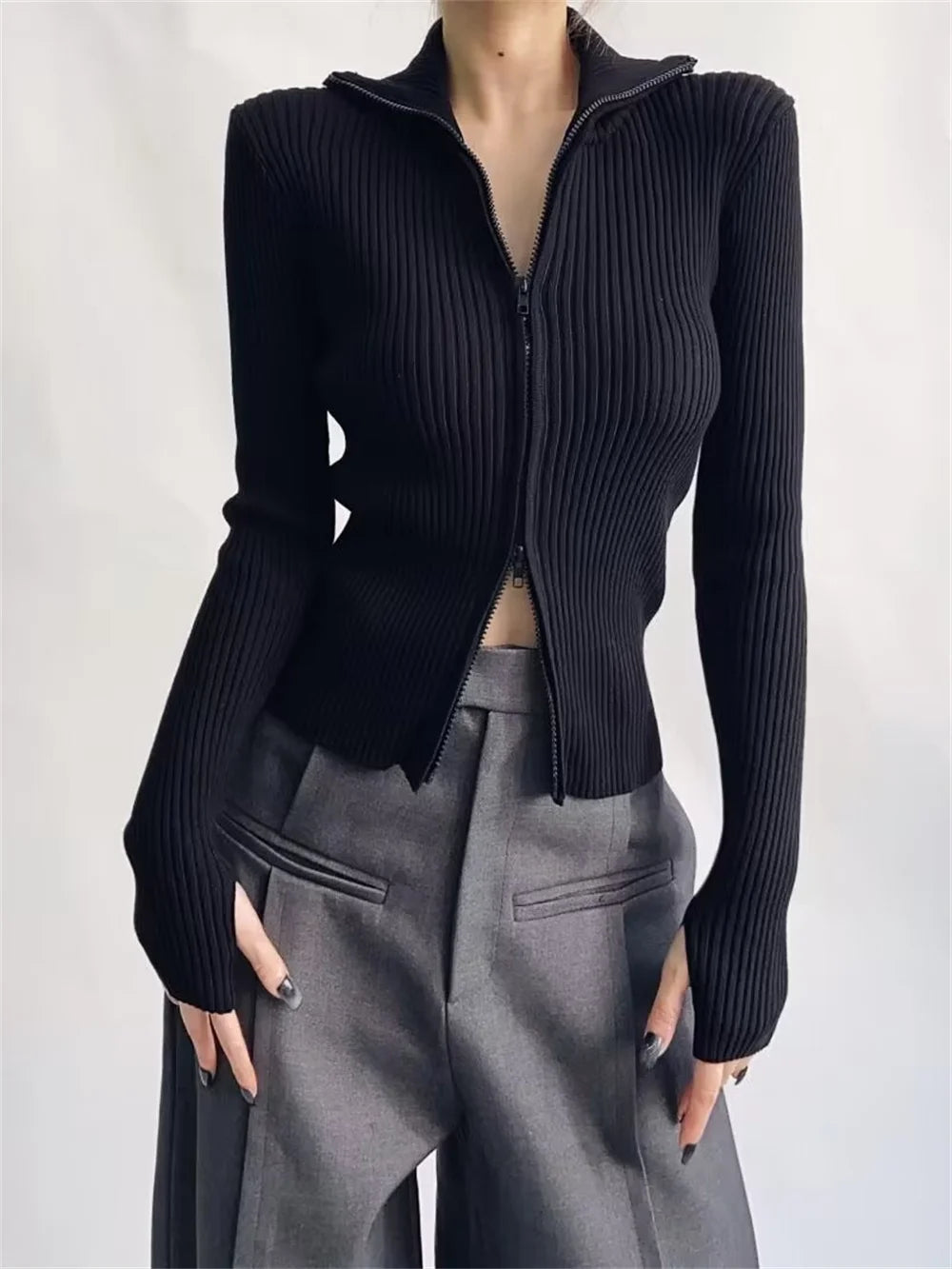 High Elastic Slim Knitted Cardigan