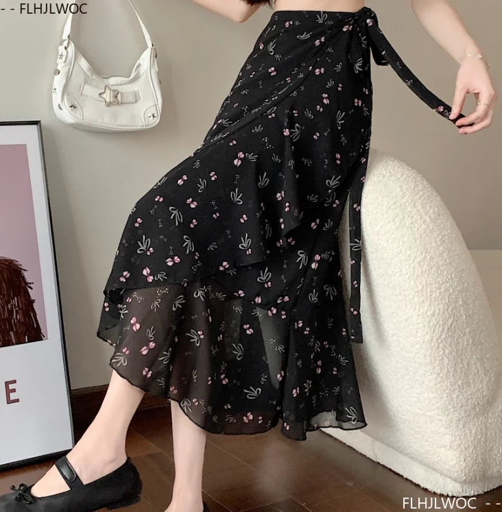 High-Waist Wrap Mini Skirt