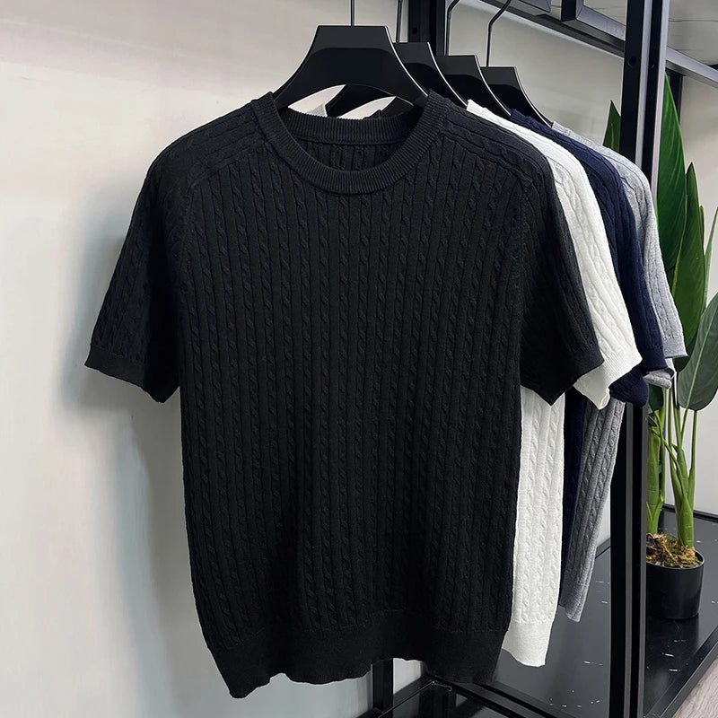 knitted short sleeve tee