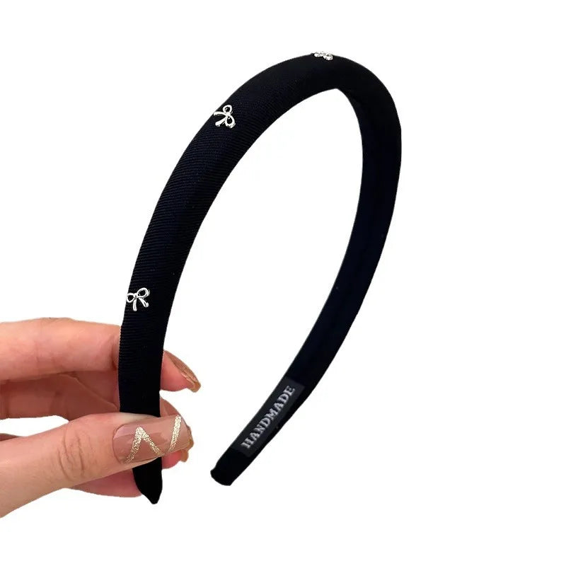 Retro Silver Bow Solid Color Headbands