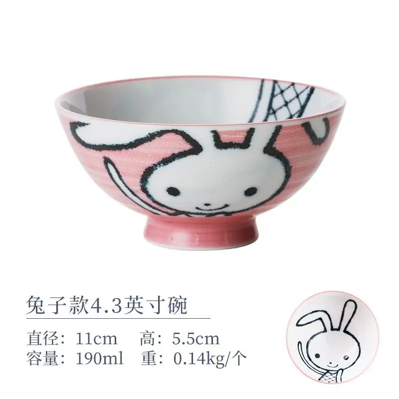 Japanese Cartoon Rabbit Ceramic Bowl