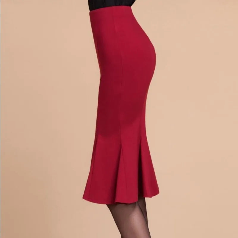 High waist fishtail skirt